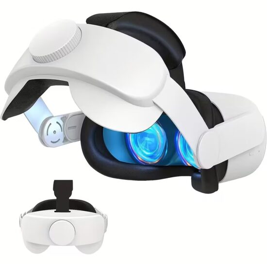 Galvas regulējama siksna priekš ar Oculus Quest 2 balta, VR Virtuālās realitātes brilles